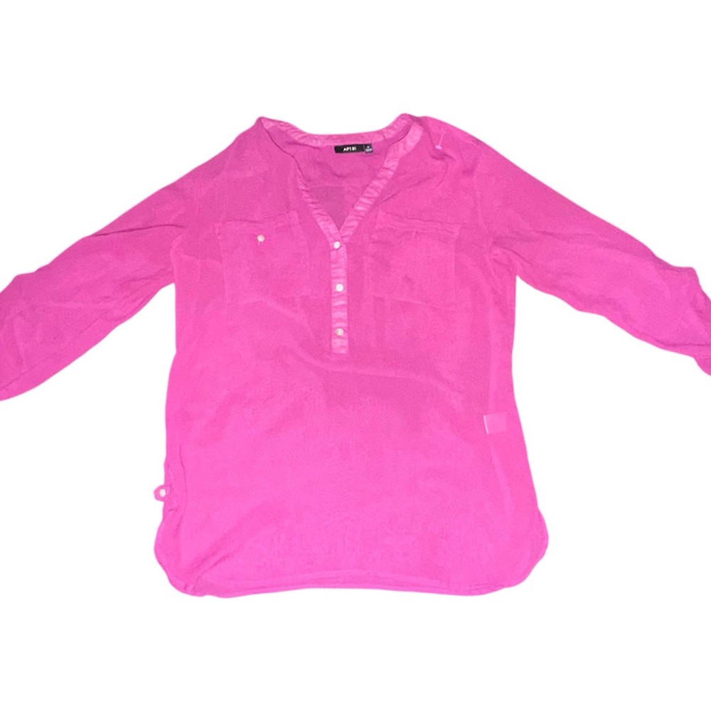 Women  Red Button-Up Shirt